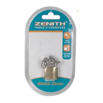 Zenith Brass Padlock 25mm, with 3 Keys